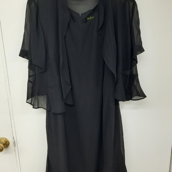 Size 20W 2pc Women's Black Elegant Dress w/  Lightweight Suit Coat Set Outfit - Picture 1 of 9